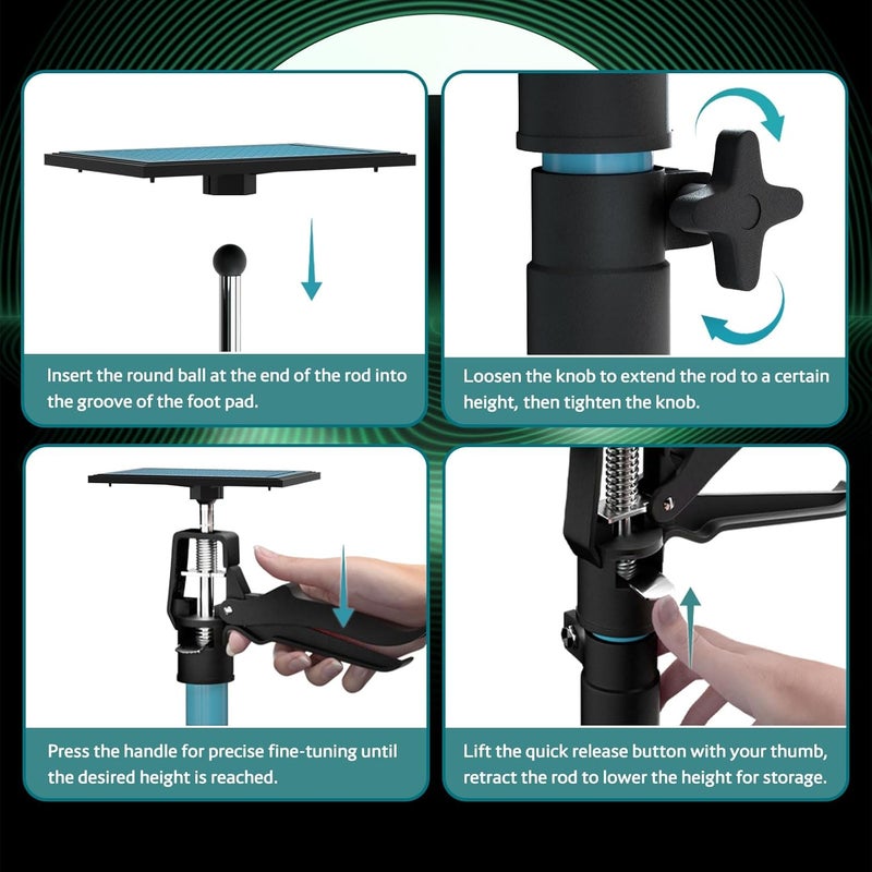 OUTIMATE Adjustable Support Pole, Cabinet Jacks for Installing Cabinets, Telescoping Support Poles Range from 13.8'' to 24.6'' Third Hand Tool for Installation, 132 LB Capacity, 2 Packs - Image 2